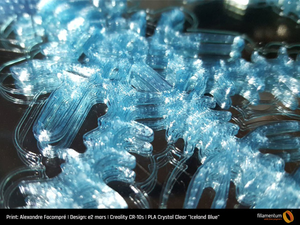 PLA Filam. 1,75 750g Kristall Klar Eisblau 110°C